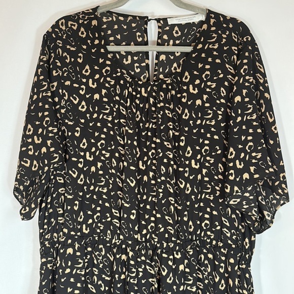 Simons Black & Tan Animal Print Chiffon Dress - Picture 3 of 11